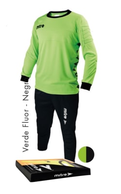 UNIFORME DE ARQUERO FUTBOL MITRE DELTA JUNIOR VERDE FLUOR-NEGRO1
