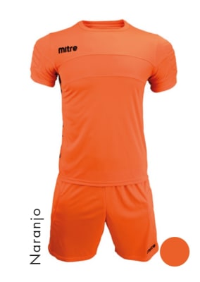 UNIFORME DE ARQUERO FUTBOL MITRE MANGA CORTA NARANJA FLUOR1