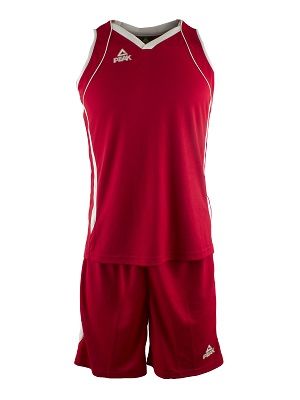 UNIFORME DE BASQUETBOL MARCA PEAK TALLA M COLOR ROJO-BLANCO1