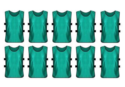 PACK 10 PETOS DEPORTIVOS ABIERTO CON ELASTICOS TALLA S-M ADULTO VERD