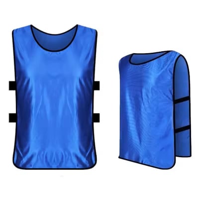 PACK 10 PETOS DEPORTIVOS ABIERTO CON ELASTICOS TALLA S-M ADULTO AZUL