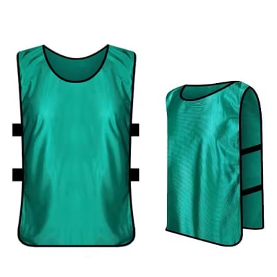 PACK 10 PETOS DEPORTIVOS ABIERTO CON ELASTICOS TALLA S-M ADULTO VERD