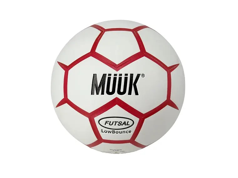 BALON DE FUTSAL MUUK N° 3 MODELO 3.5 LOW BOUNCE BLANCO-ROJO