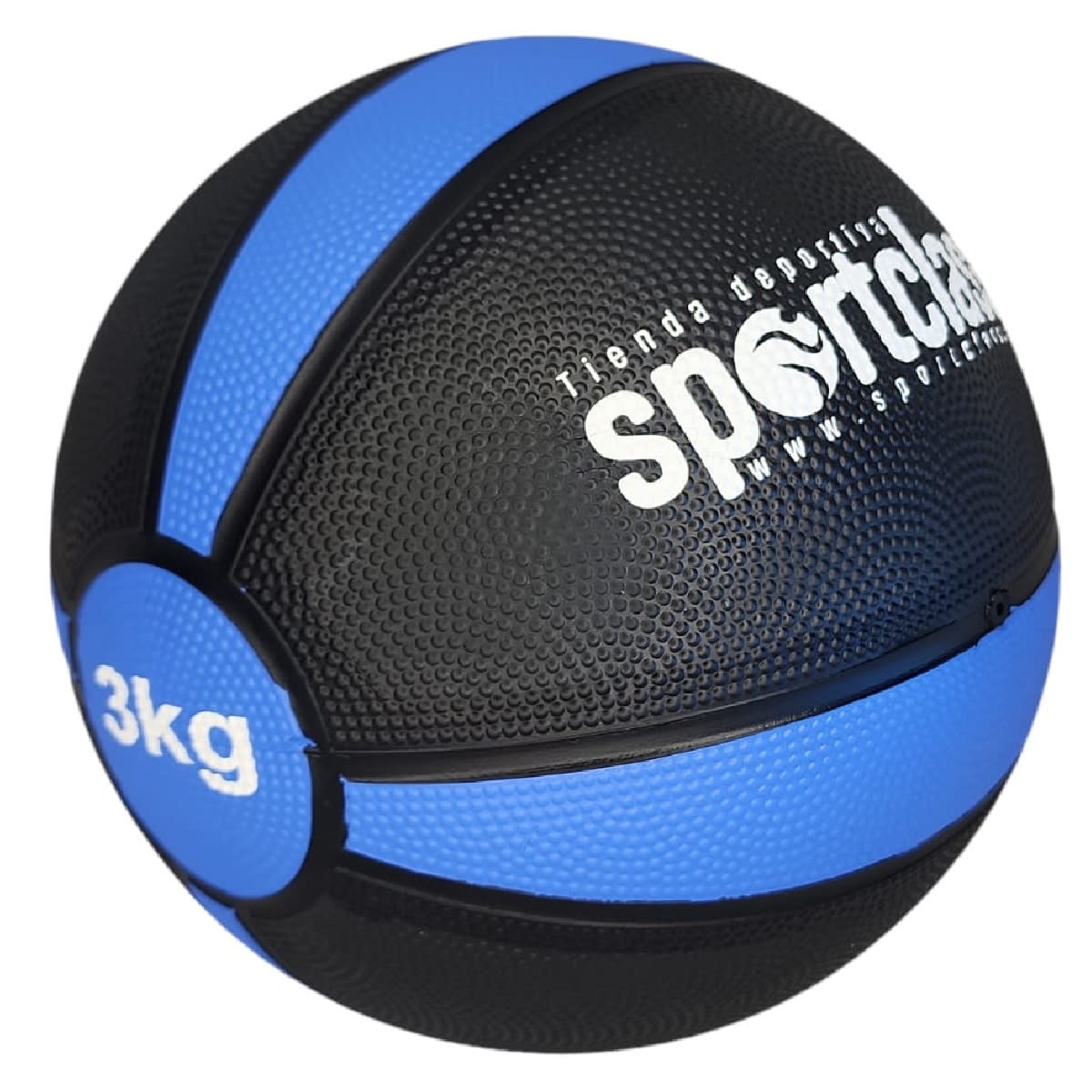 BALON MEDICINAL DE GOMA CON REBOTE 3 KILOS NEGRO-AZUL