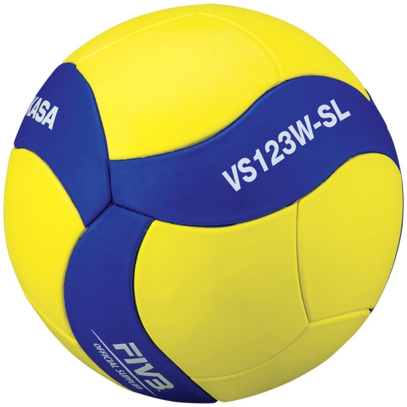 BALON DE VOLEIBOL MIKASA MODELO VS123W-SL N° 5 AMARILLO-AZUL