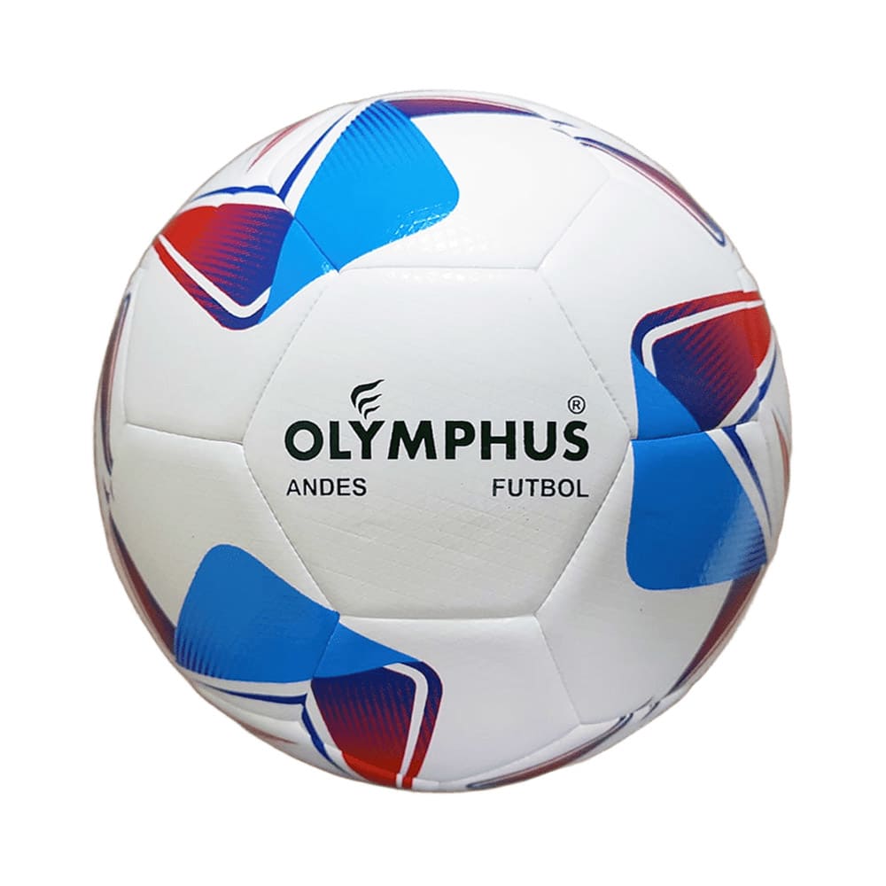 BALON DE FUTBOL OLYMPHUS ANDES N° 5 BLANCO-AZUL-ROJO