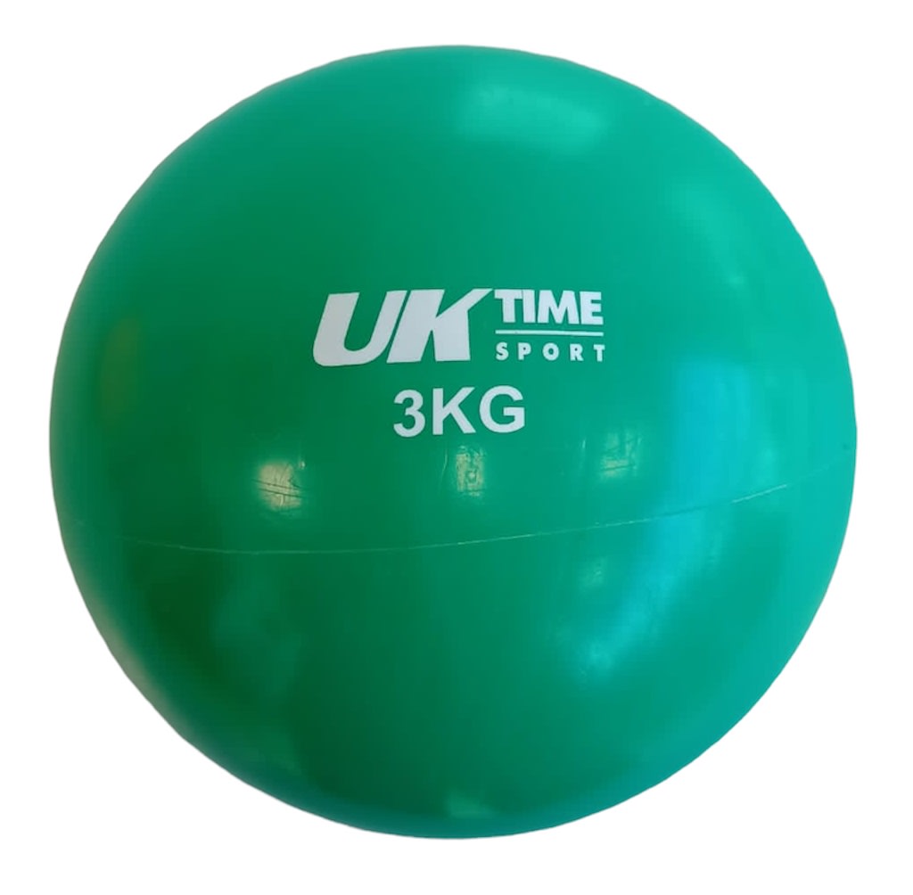 BALON MEDICINAL DE SILICONA 3 KILOS SIN REBOTE MARCA UKTIME SPORT VERDE
