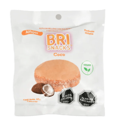 Alfajor sabor coco 40gr Caja de 15un1