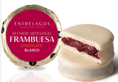 Alfajor de Frambuesa con Chocolate Blanco 50gr Caja de 11un1