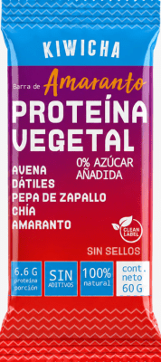 Barra de proteína vegetal sabor amaranto 60gr Caja de 12un1