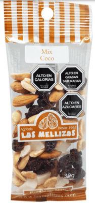 Mix de coco en cubos, maní, y almendras 30gr Cajas de 20un1