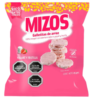 Galleta de arroz sabor yogurt de frutilla 25gr Caja de 28un2