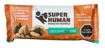 Barra granola sabor chocolate y maní 40gr Caja de 10un1