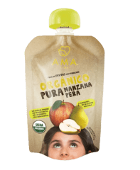 Puré de manzanas y peras pasteurizado 90gr Caja de 32un