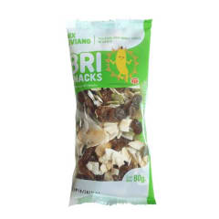 Mix liviano de semillas de zapallo, láminas de coco y pasas rubias 80gr Caja de 12un