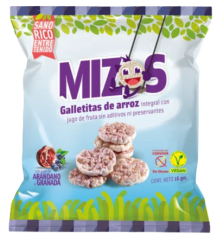 Galletas de arroz sabor arándano 16gr Caja de 28un