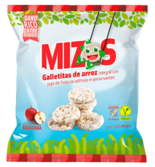 Galletas de arroz sabor manzana 16gr Caja de 28un