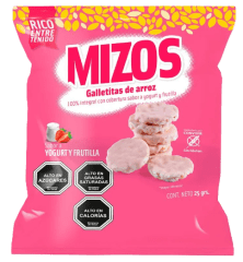 Galleta de arroz sabor yogurt de frutilla 25gr Caja de 28un