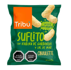 Suflitos con harina de garbanzos y sal de mar sabor ciboulette 8gr Caja de 30un