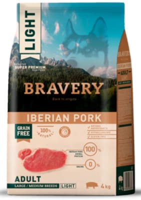 Bravery Light Iberian Pork Adult Large/medium Breeds 4 kg