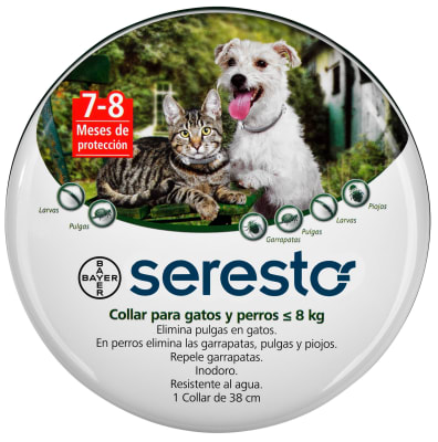 Seresto Collar Antiparasitario Externo para gatos y perros de menos de 8kg