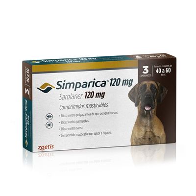 Simparica 120 mg 3 comprimidos 40 a 60 kg