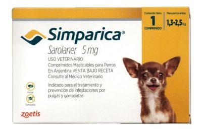 Simparica 5 mg 1 comprimido 1,3 a 2,5 kg