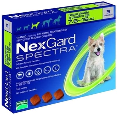 Nexgard Spectra 7,6 a 15 kg 3 comp