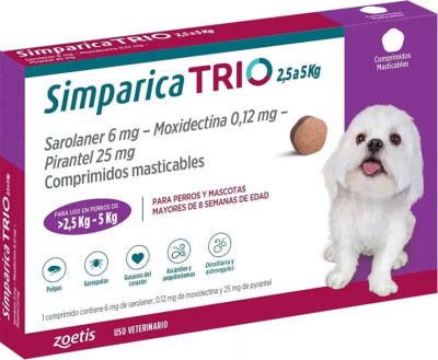Simparica Trio 2,6 a 5 kg 1 comp.
