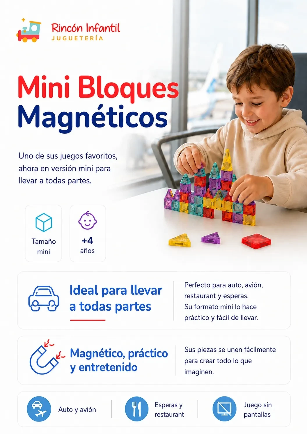 Infografía Mini Bloques Magnéticos Rincón Infantil