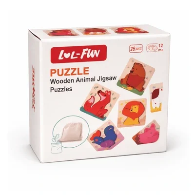 Set de 6 puzzles de madera con animales