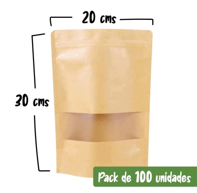 Doypack Kraft 20X30cm (100 unidades)