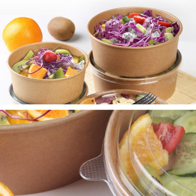 Bowl Kraft 750 ml con Tapa PET (25 unidades)