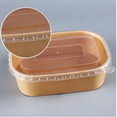 Tupper kraft 1000ml con tapa Pet (25 unidades)