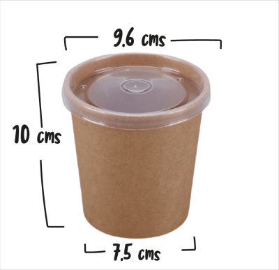 POTE KRAFT + TAPA PLASTICA 490 ML X 25 UNIDADES