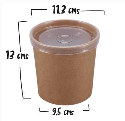 POTE KRAFT + TAPA PLASTICA 940 ML X 25 UNIDADES