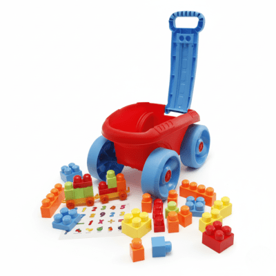 Carro Didáctico con 32 Bloques de Construcción Grandes para Niños2