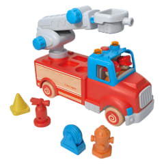 Camión de Bomberos de Madera con Luces y Sonido