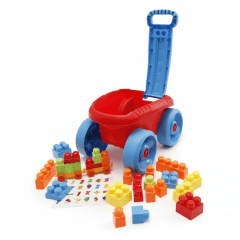 Carro Didáctico con 32 Bloques de Construcción Grandes para Niños