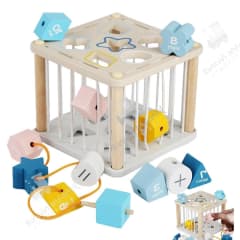 Cubo De Encaje Sensorial Con Elásticos.