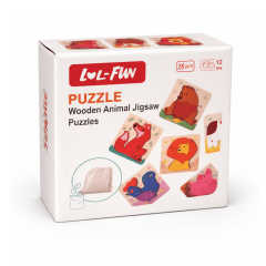 Set de 6 Puzzles de Madera con Animales