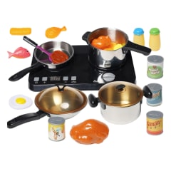 Set de Cocina Infantil con Ollas metalicas 32 pcs