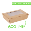 Caja kraft ventana 1600ml. X 100 unidades.1