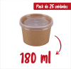 POTE KRAFT + TAPA PLASTICA 180 ML X 25 UNIDADES1