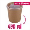 POTE KRAFT + TAPA PLASTICA 490 ML X 25 UNIDADES1