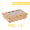 Caja kraft ventana 900ml. X 50 unidades.1