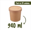 Pote Kraft 32oZ con tapa Kraft (25 unidades)1