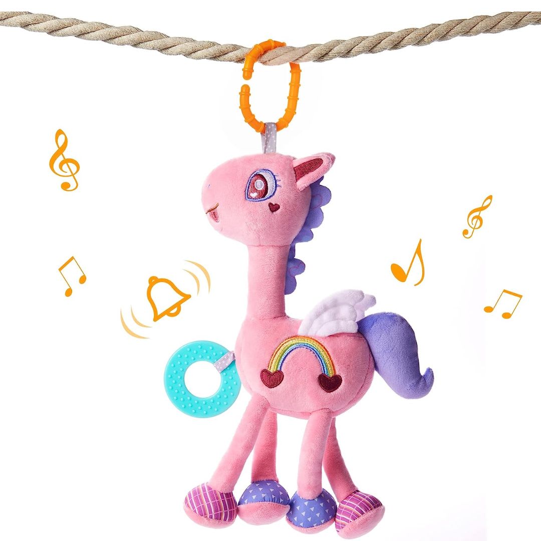 Sonajero Colgante Caballito Rosa6