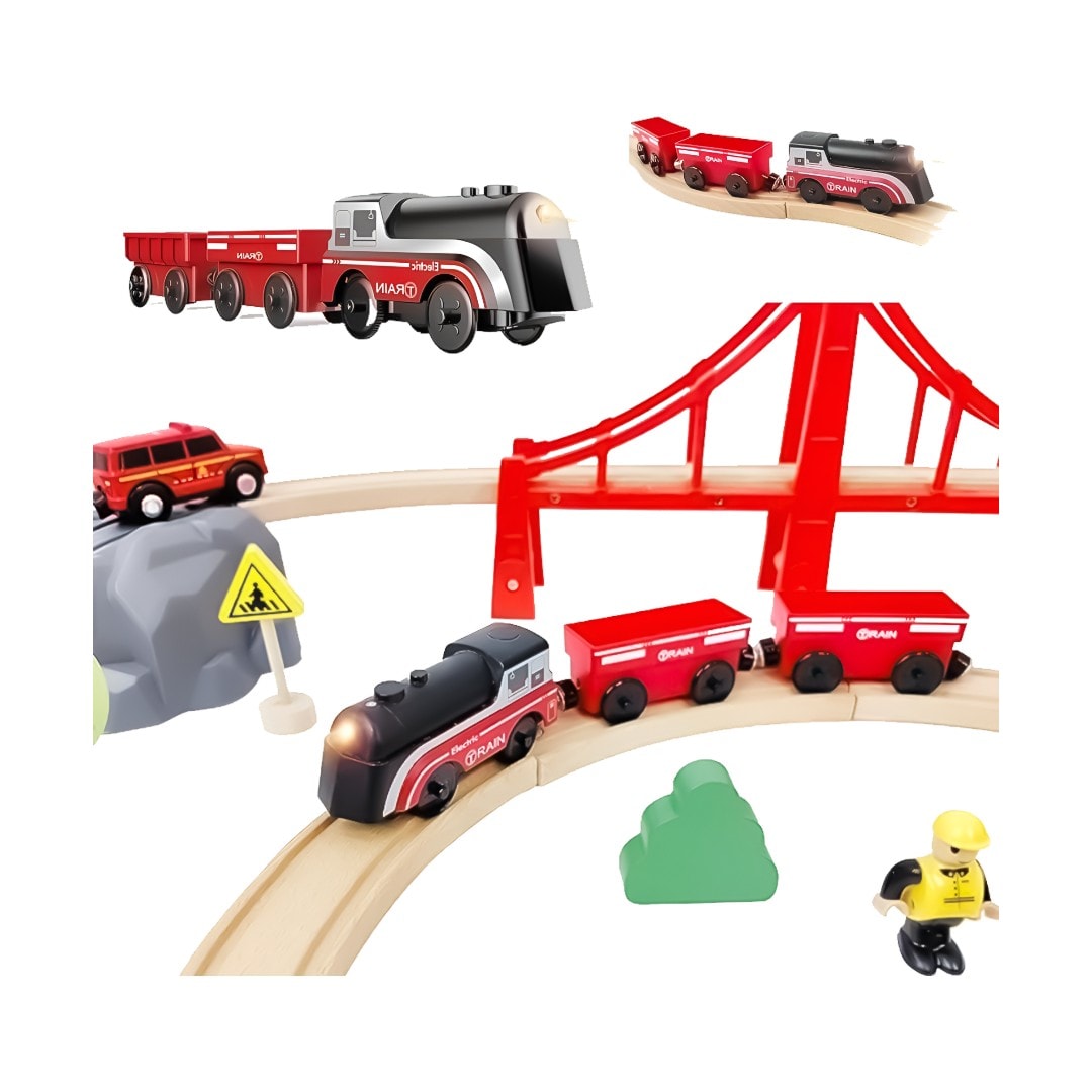 Tren eléctrico para pistas de madera3
