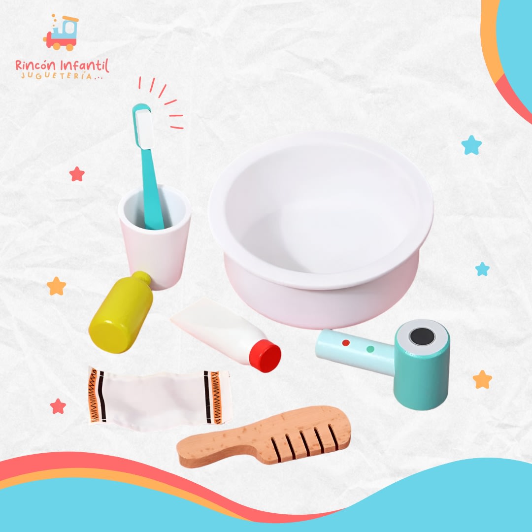 Simulador Lavamanos de madera infantil4